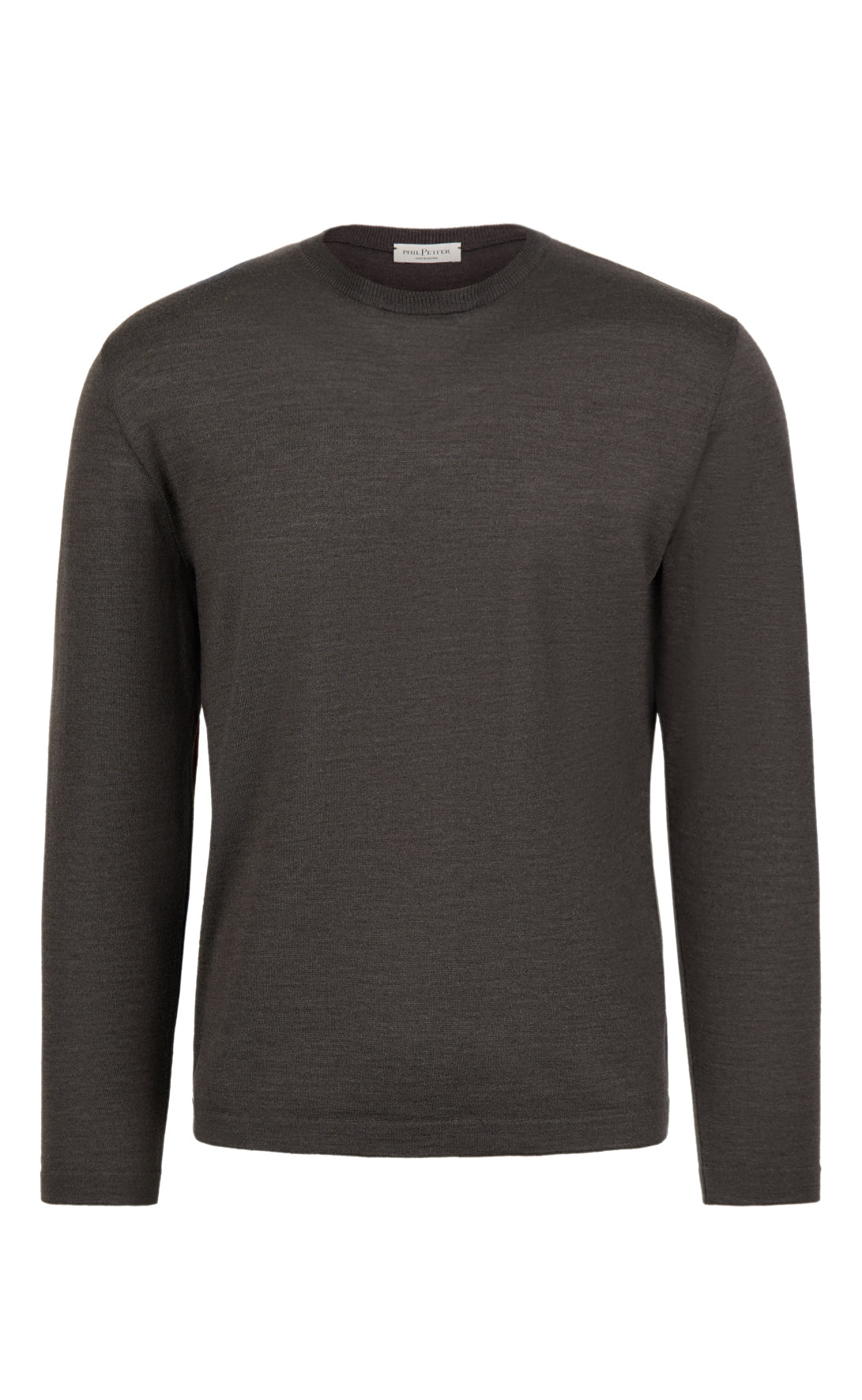 Crew neck sweater made of extra-fine Merino silk, regular fit