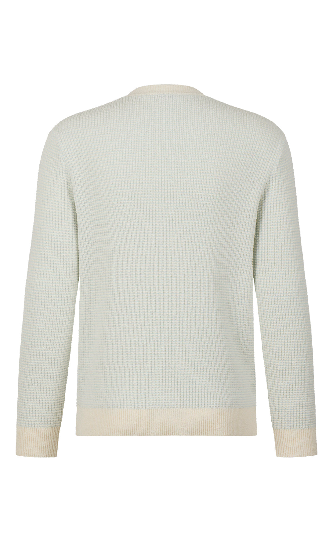 Round neck sweater made of light cotton bouclé and cooling cotton