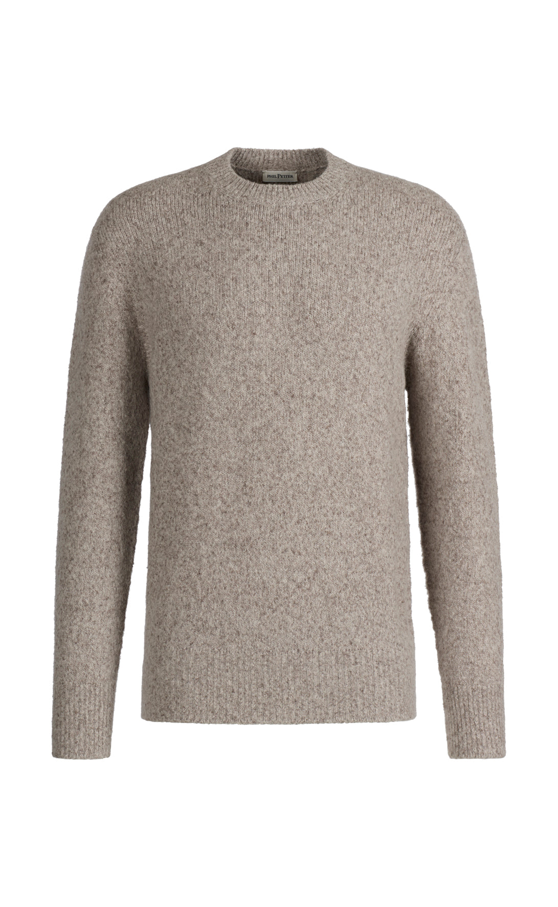 Nahtlos gestrickter Pullover aus supersoftem Tweedgarn, relaxed fit