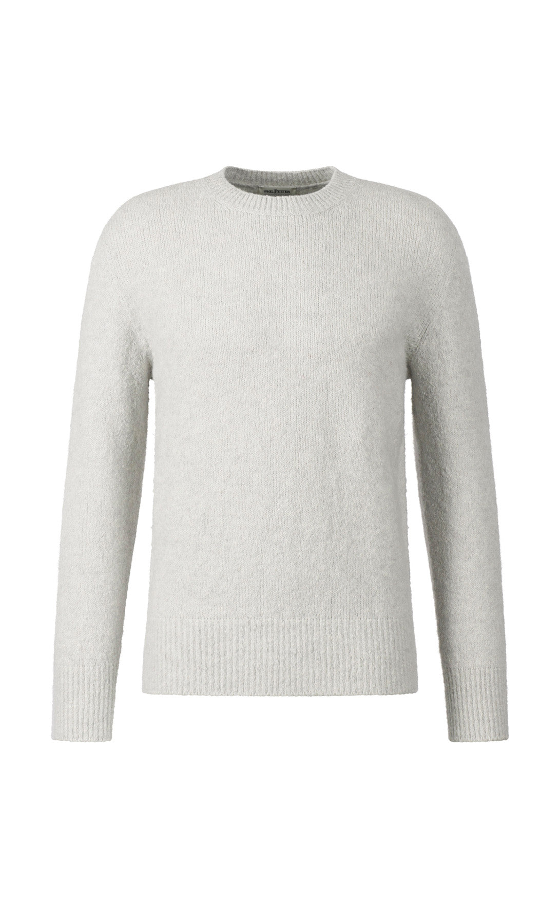 Seamlessly knitted sweater in super-soft tweed yarn, relaxed fit