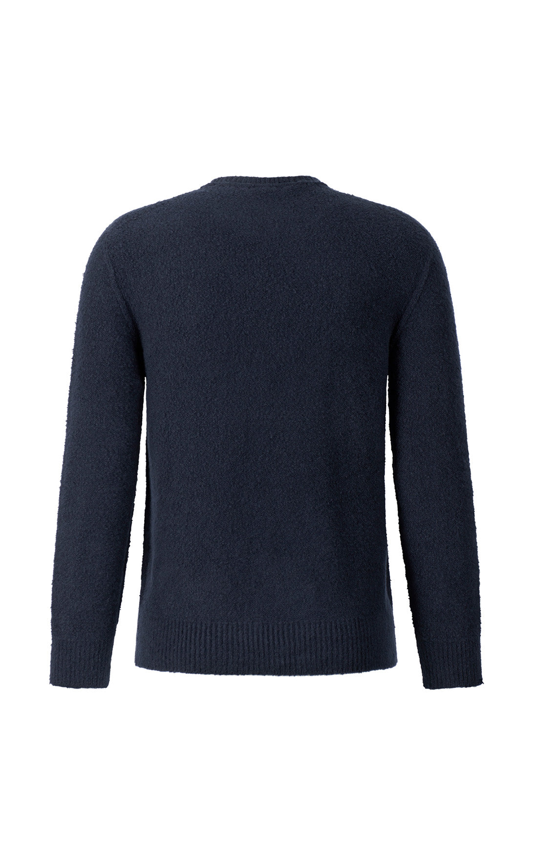 Seamlessly knitted crew-neck sweater in skin-friendly winter cotton, relaxed fit