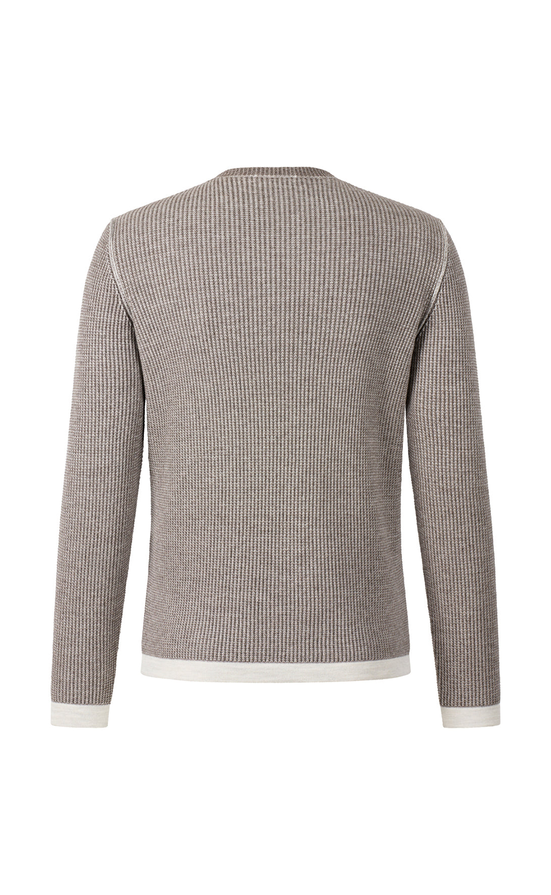 Sporty two-tone sweater in a merino-cotton blend, relaxed fit