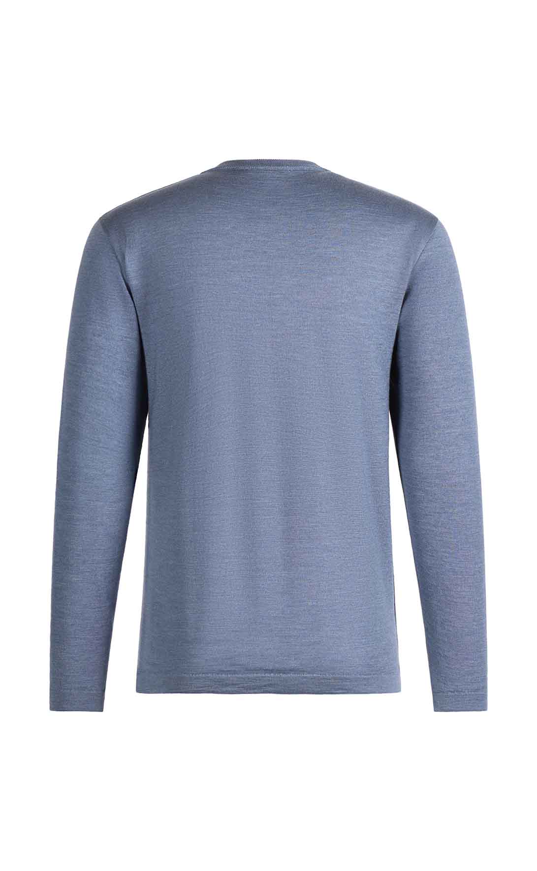 Elegant crew-neck sweater in a premium blend of merino wool and silk, regular fit