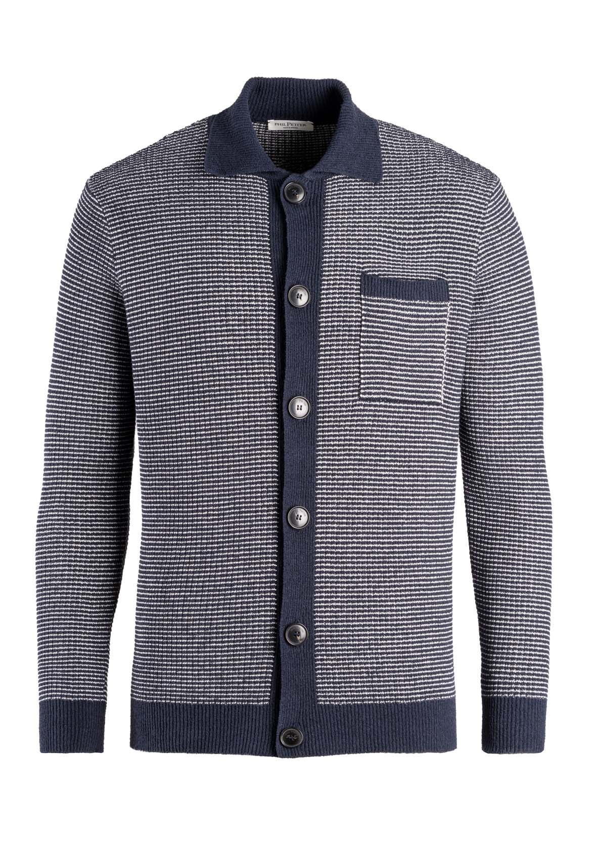 Knopfjacke aus Baumwoll-Bouclé und kühlender Baumwolle