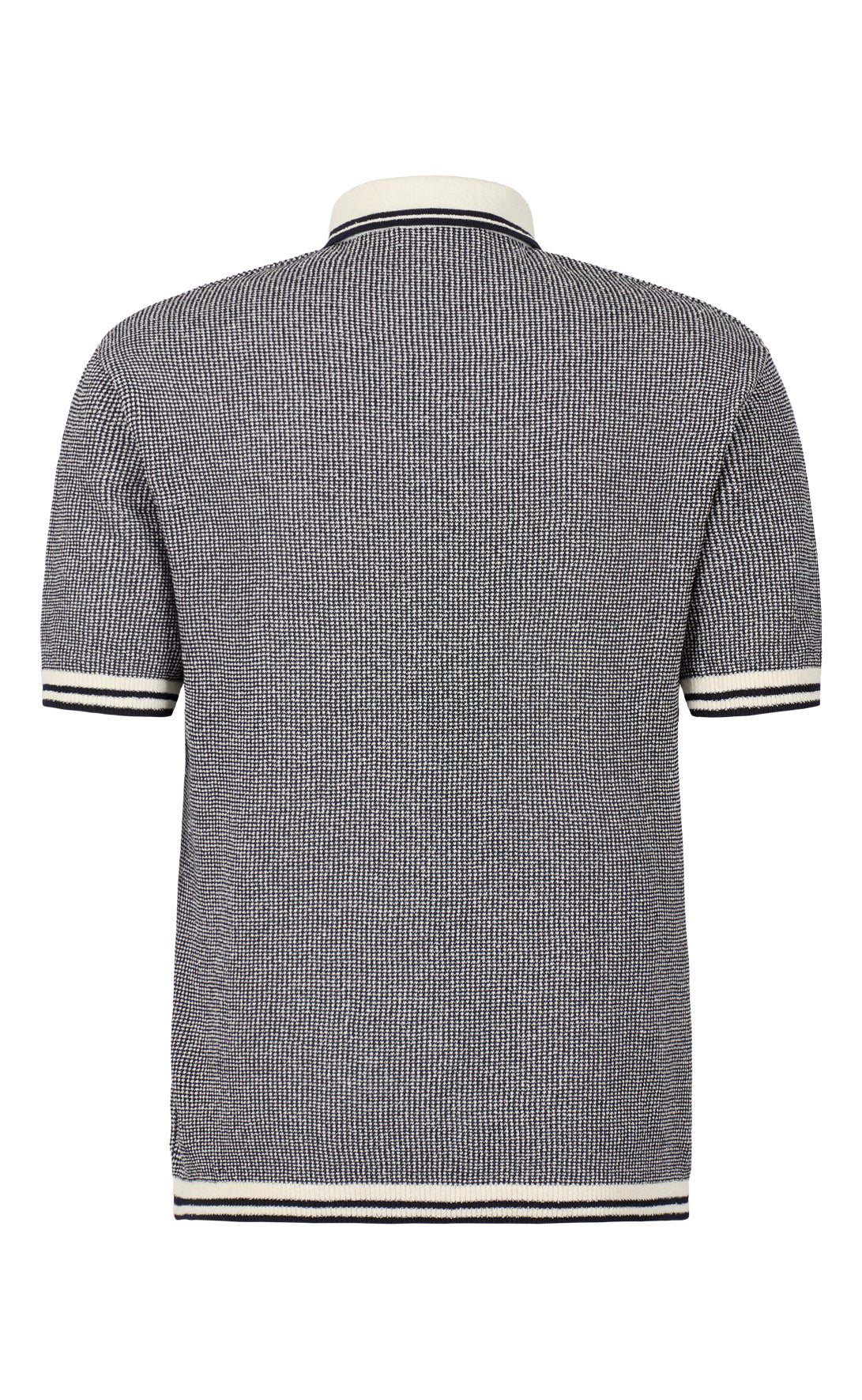 Polo shirt in piqué knit made of cotton bouclé, short sleeve, regular fit