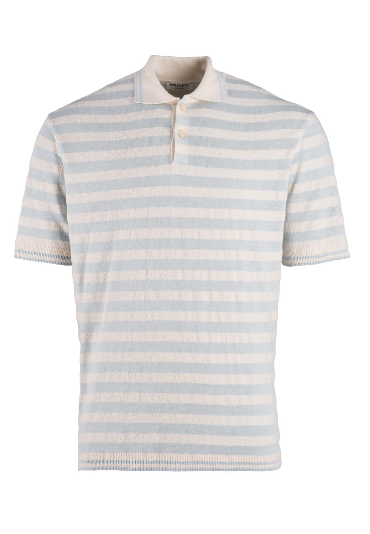 Polo-Strick-Shirt aus feinstem Baumwoll-Bouclé, Relaxed Fit