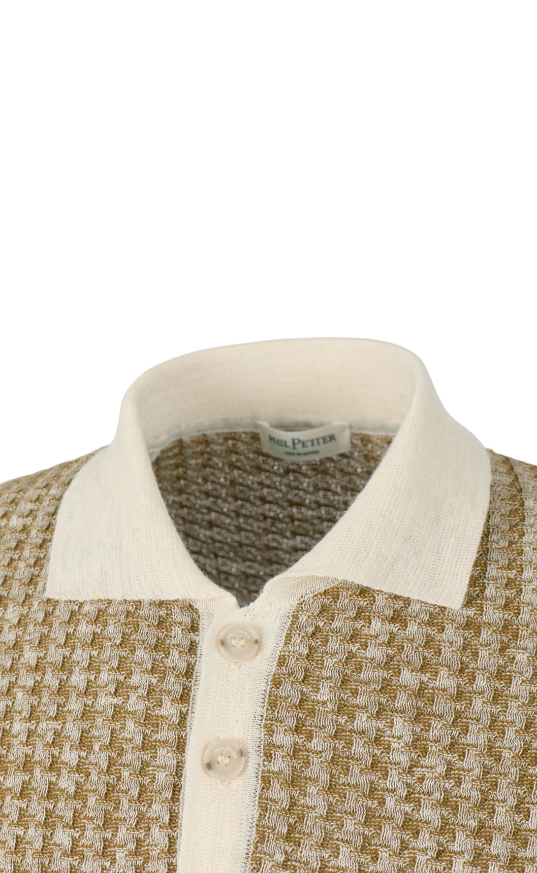 Polo aus Leinen-Baumwoll-Strick, normale Passform