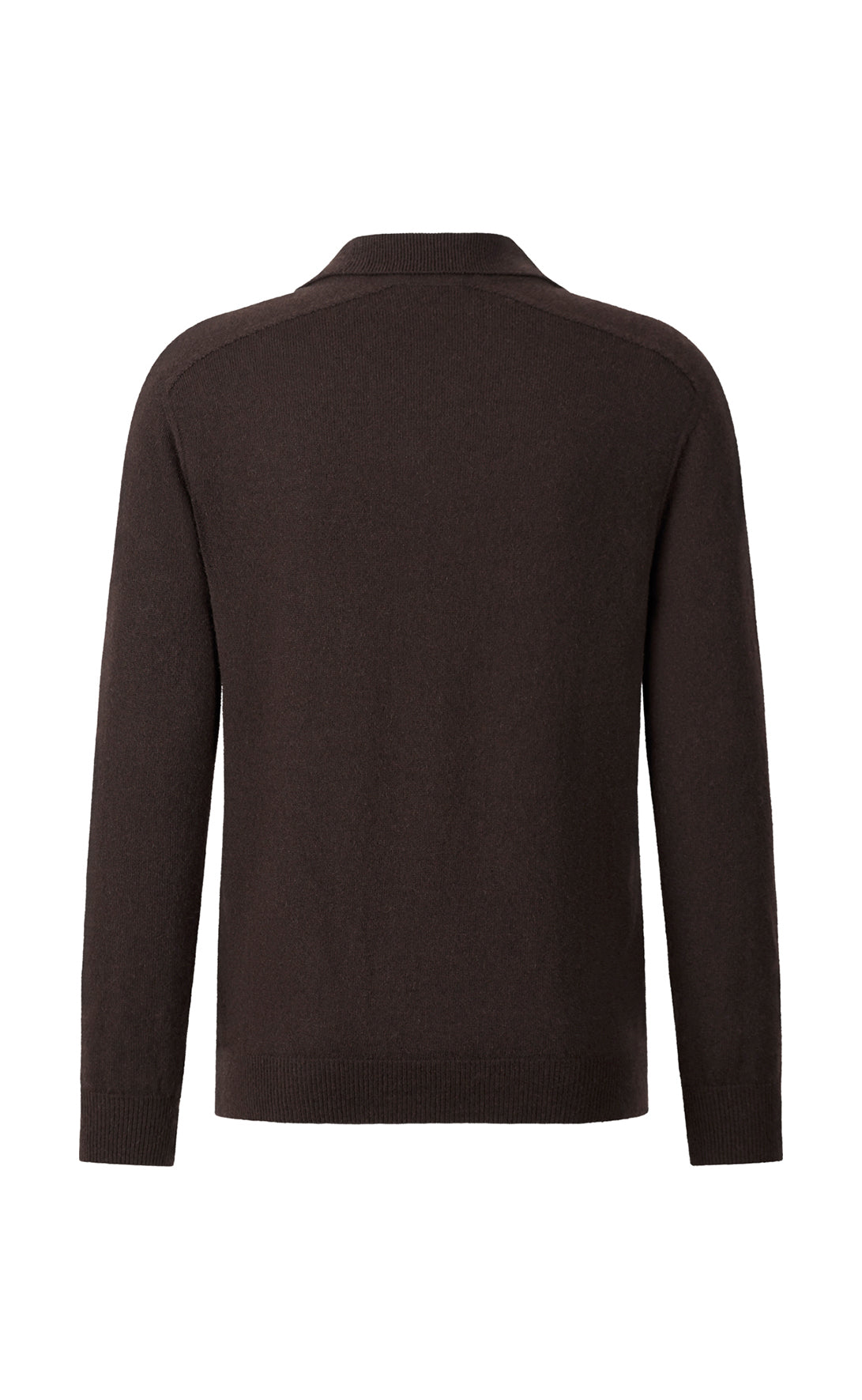 Ultra-soft seamless long-sleeve polo in a durable cashmere blend, relaxed fit