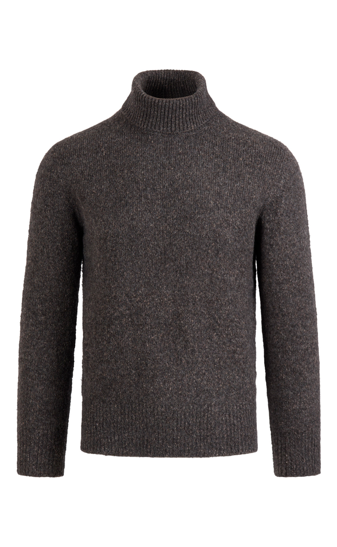 Seamless gestrickter Rollkragen-Pullover aus supersoftem Tweedgarn, relaxed fit