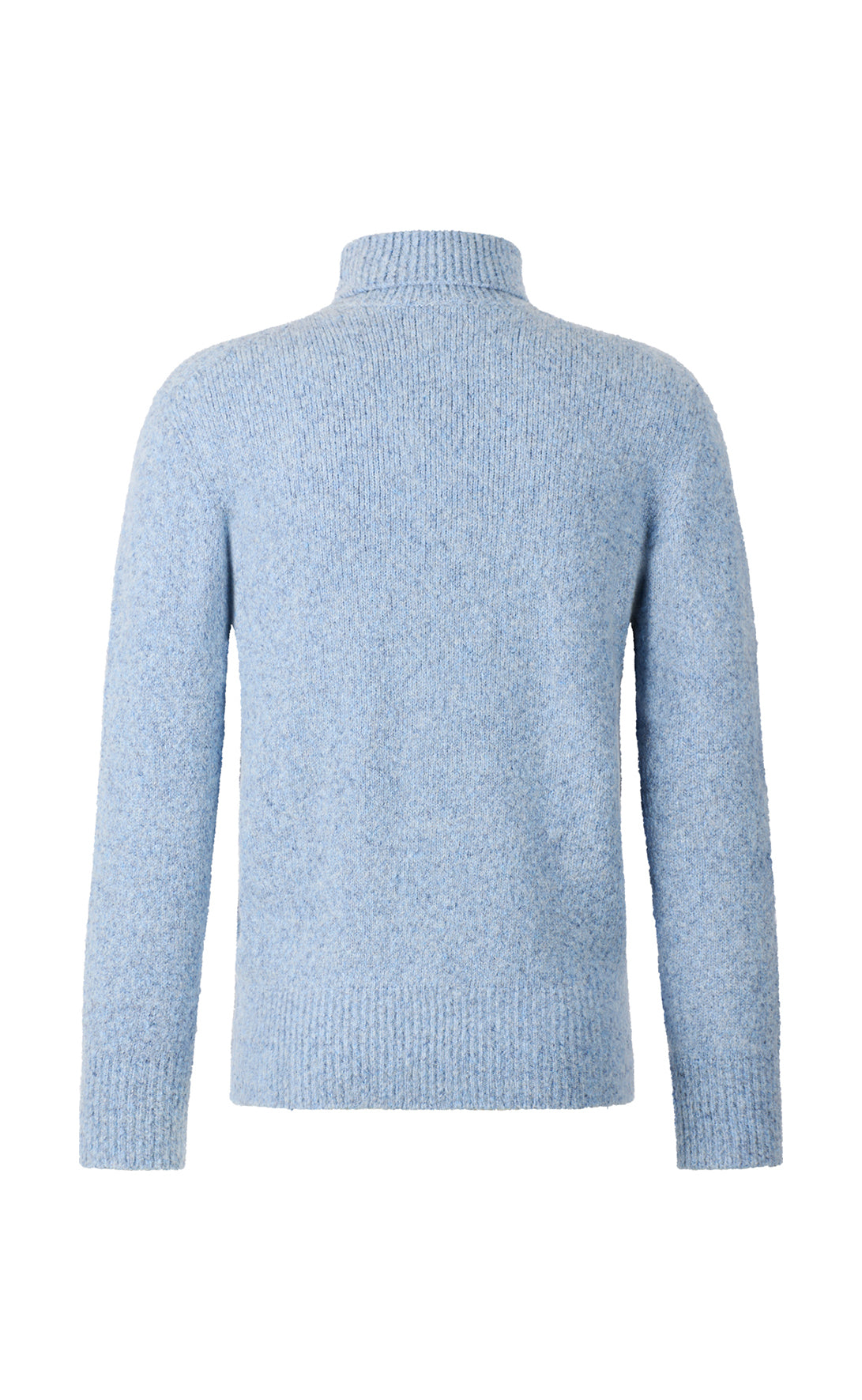 Seamless knitted turtleneck sweater in supersoft tweed yarn, relaxed fit