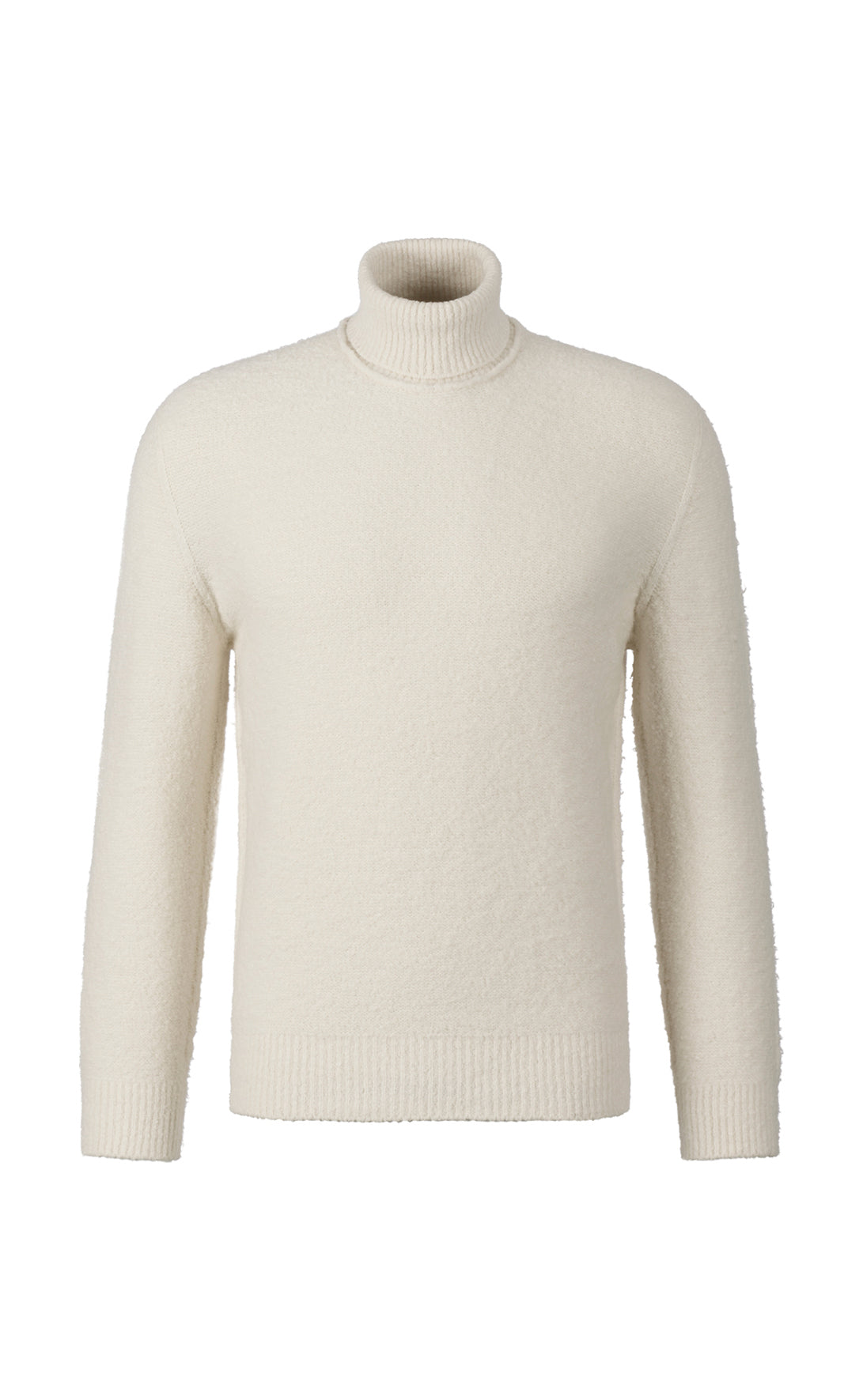 Seamless turtleneck sweater in skin-friendly winter cotton, relaxed fit