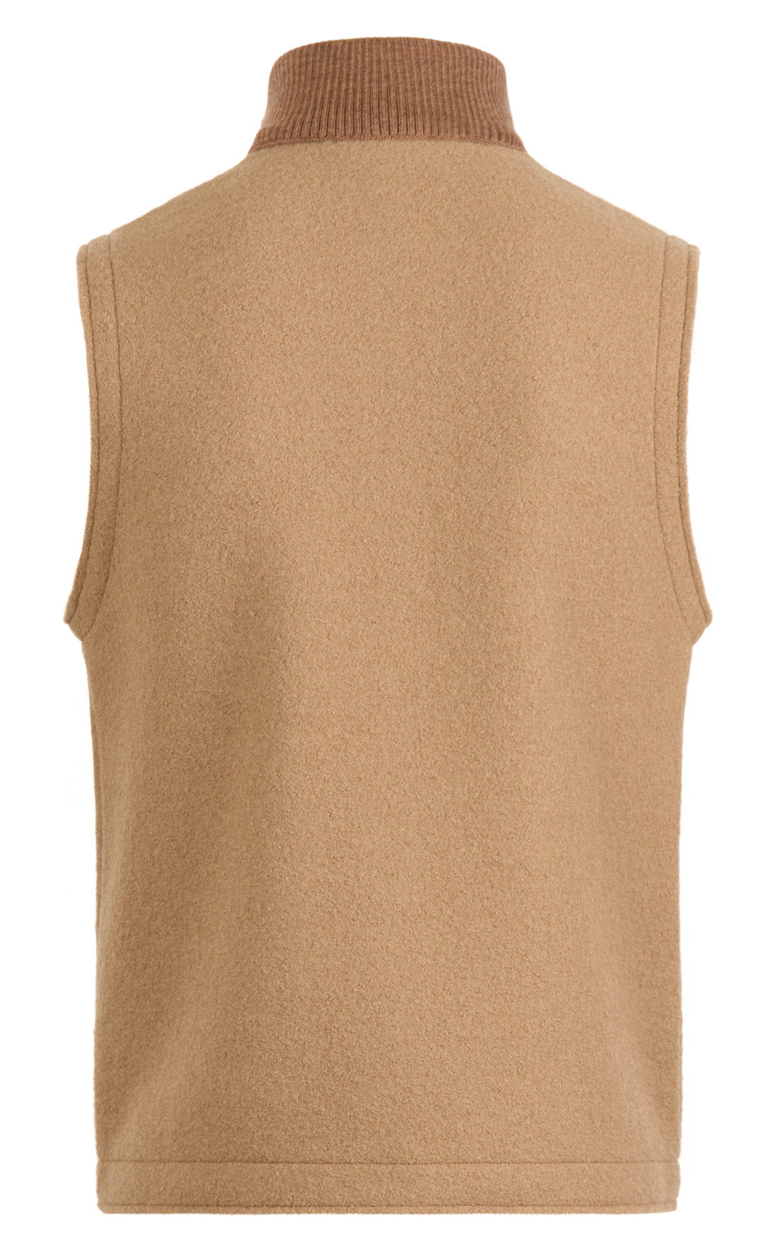 Zip-gilet made of 100% felted merino wool, relaxed fit