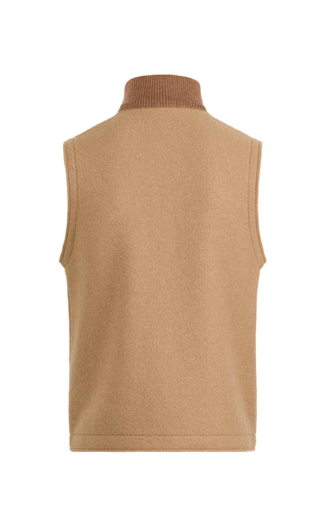 Zippgilet aus 100% gewalkter Merinowolle, relaxed fit