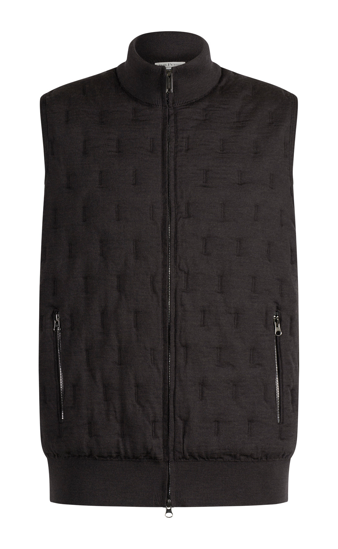 Innovative Zippgilet in Steppoptik aus feinster Merinowolle, relaxed fit