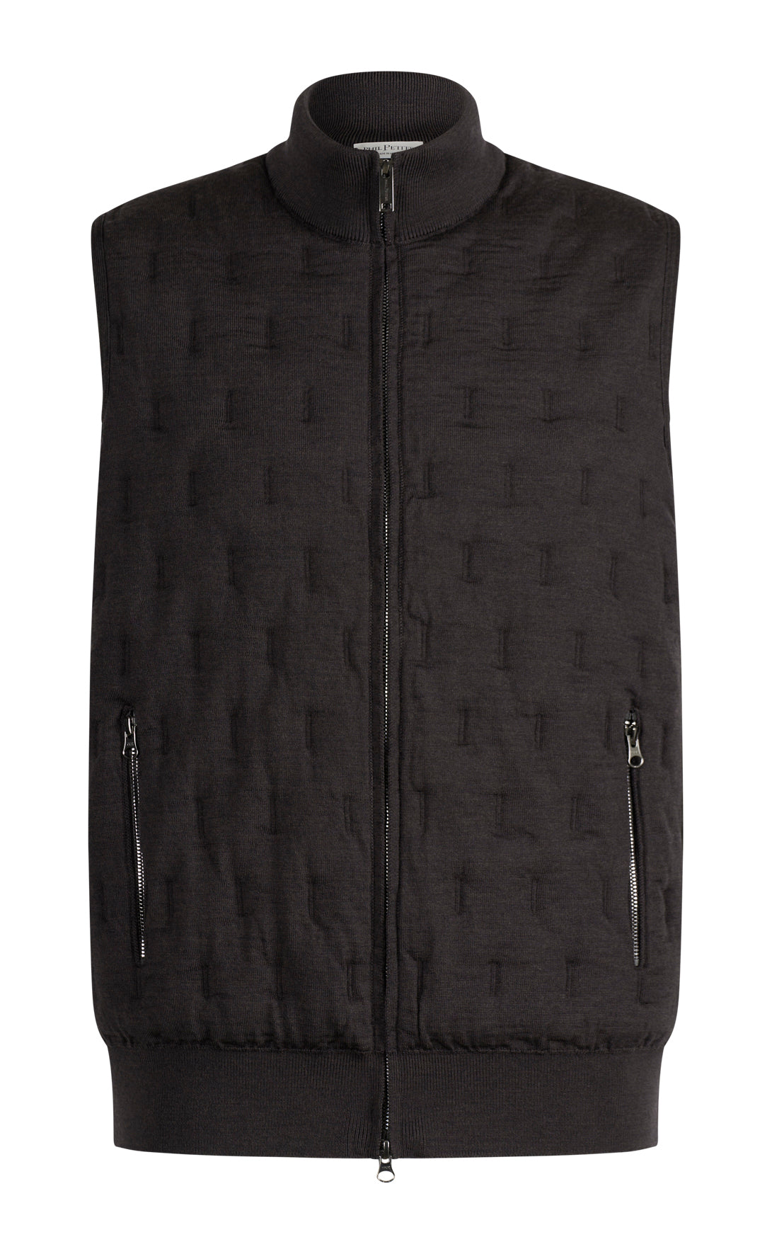 Innovative Zippgilet in Steppoptik aus feinster Merinowolle, relaxed fit