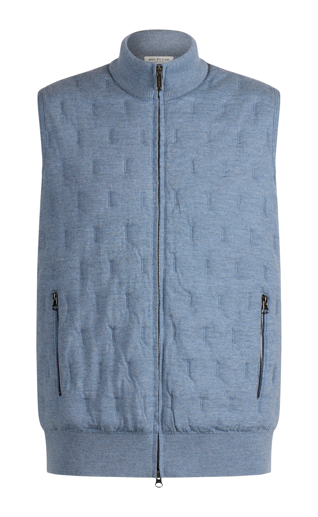 Innovative Zippgilet in Steppoptik aus feinster Merinowolle, relaxed fit