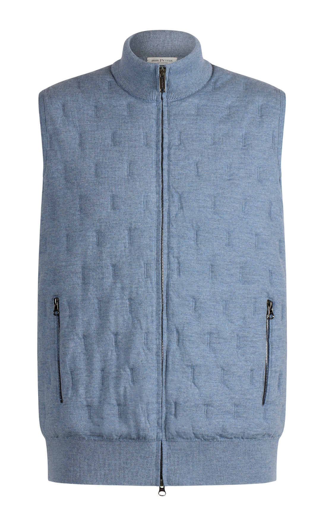 Innovative Zippgilet in Steppoptik aus feinster Merinowolle, relaxed fit