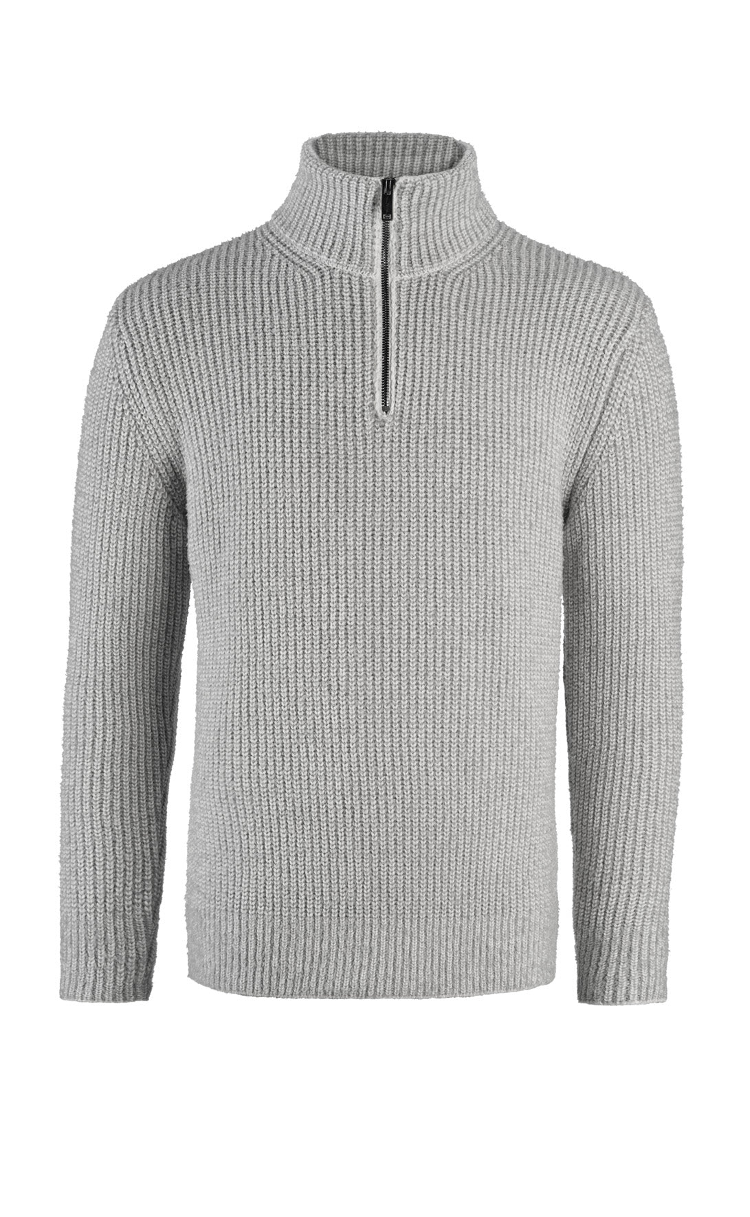 Zipptroyer in 2-färbiger Perlfangstruktur aus Merinowolle, relaxed fit