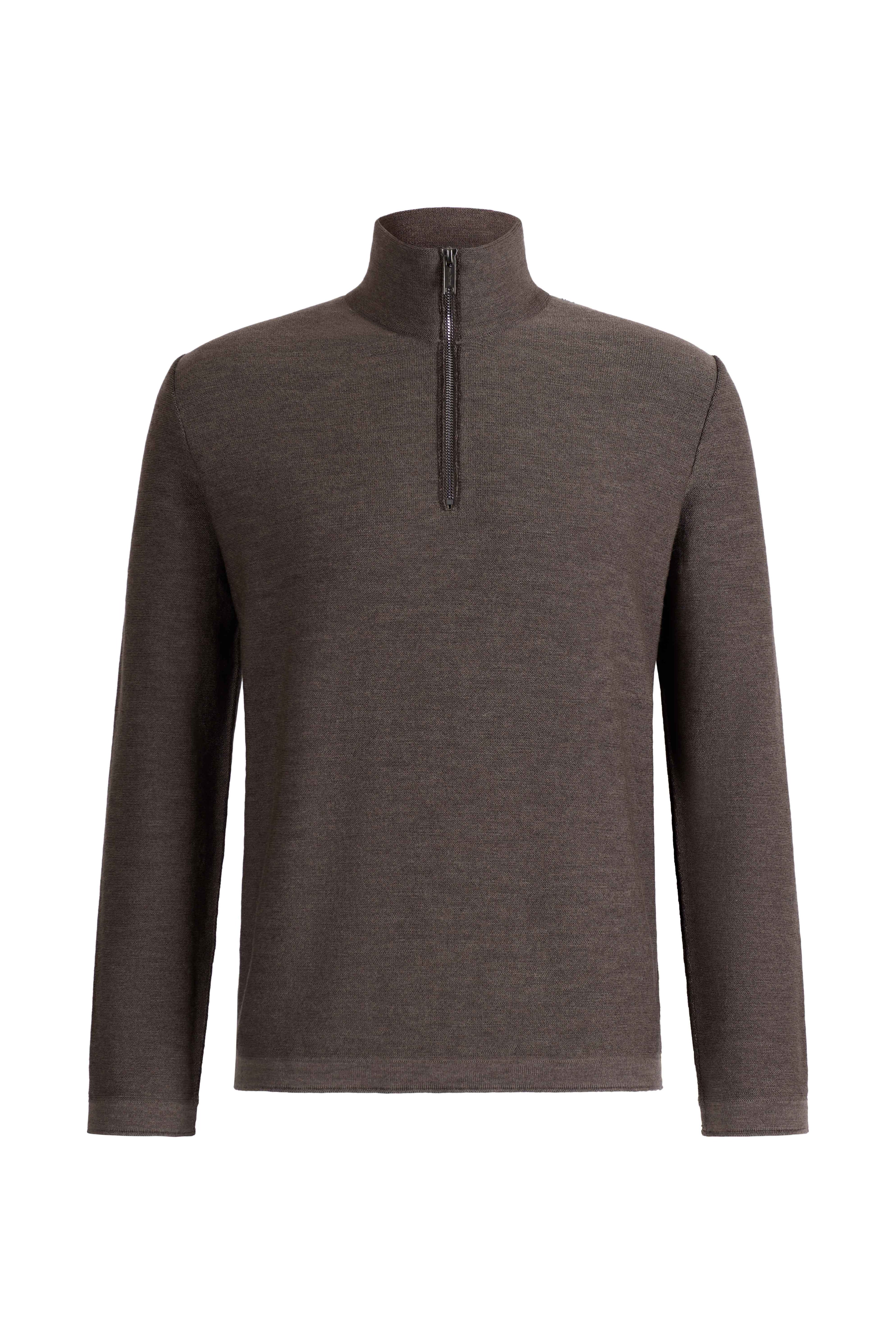 Leichter Doubleface-Zipptroyer: außen Merino-, innen Baumwolle, relxed fit