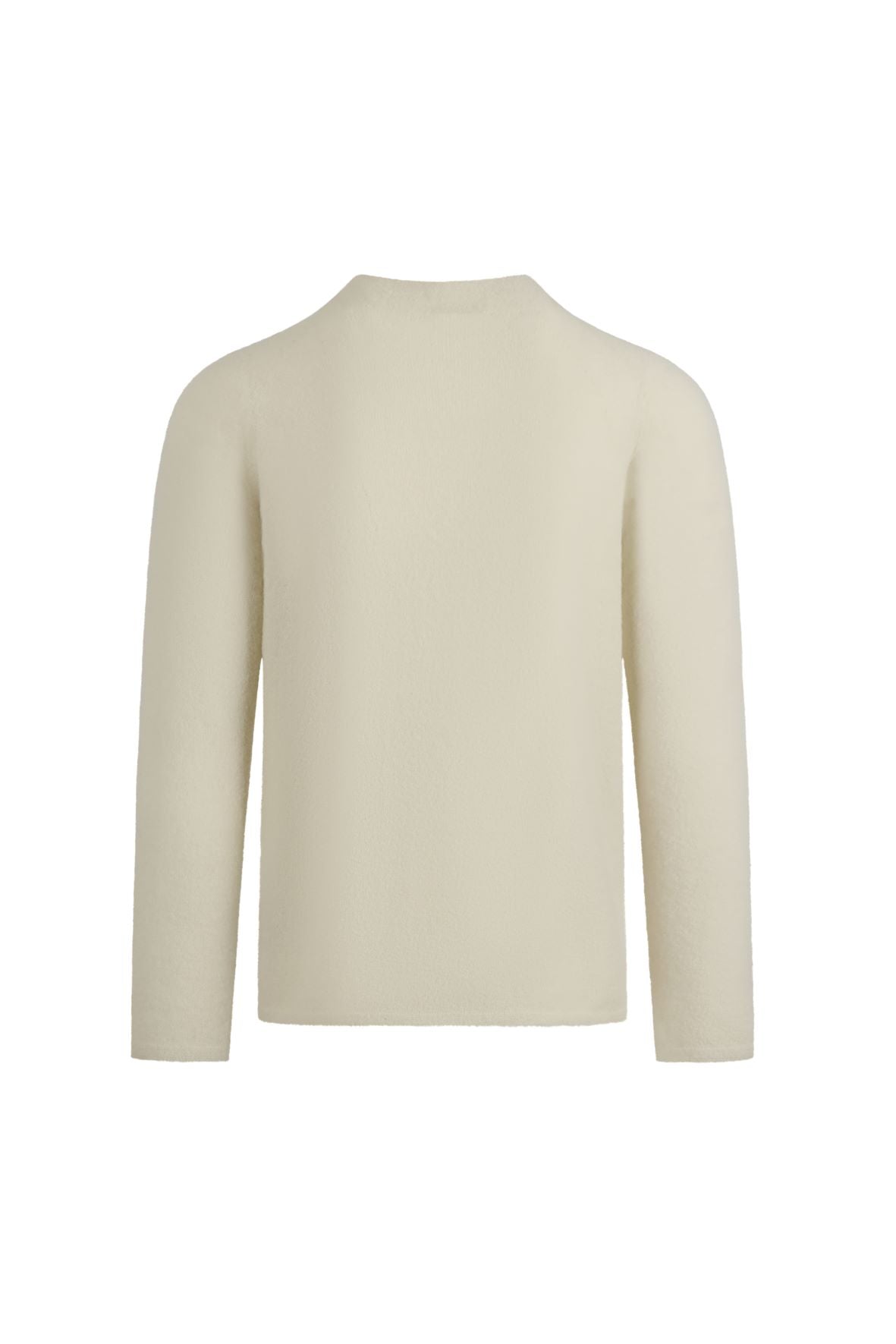 Pullover mit Stehkragen aus leichtem, elastischem Merino-Bouclégarn, regular fit