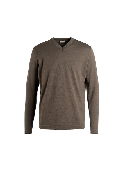 V-Pullover aus extrafeiner Merino-Seide, Regular Fit