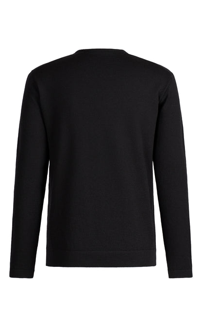 Merino wool V-neck sweater with functional stretch content