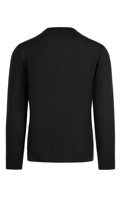 Crew neck sweater made of extra-fine Merino silk, regular fit
