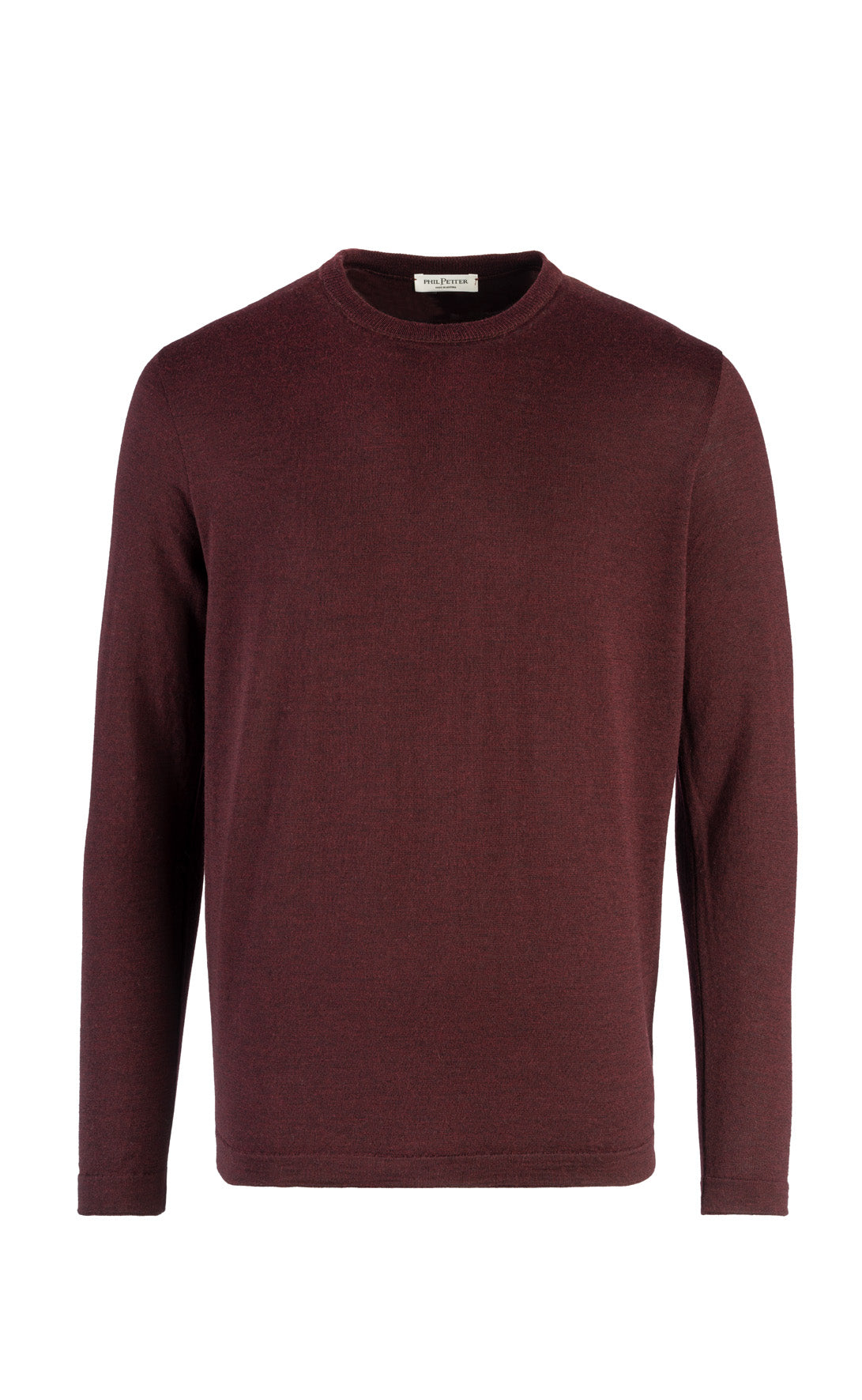 Crew neck sweater made of extra-fine Merino silk, regular fit
