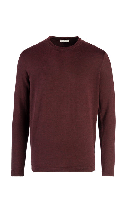 Crew neck sweater made of extra-fine Merino silk, regular fit