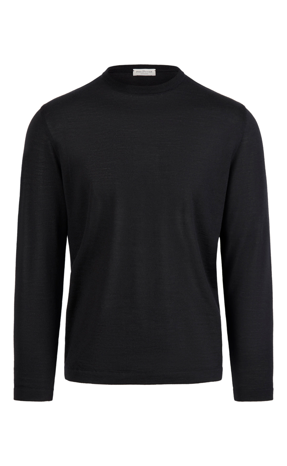 Crew neck sweater made of extra-fine Merino silk, regular fit