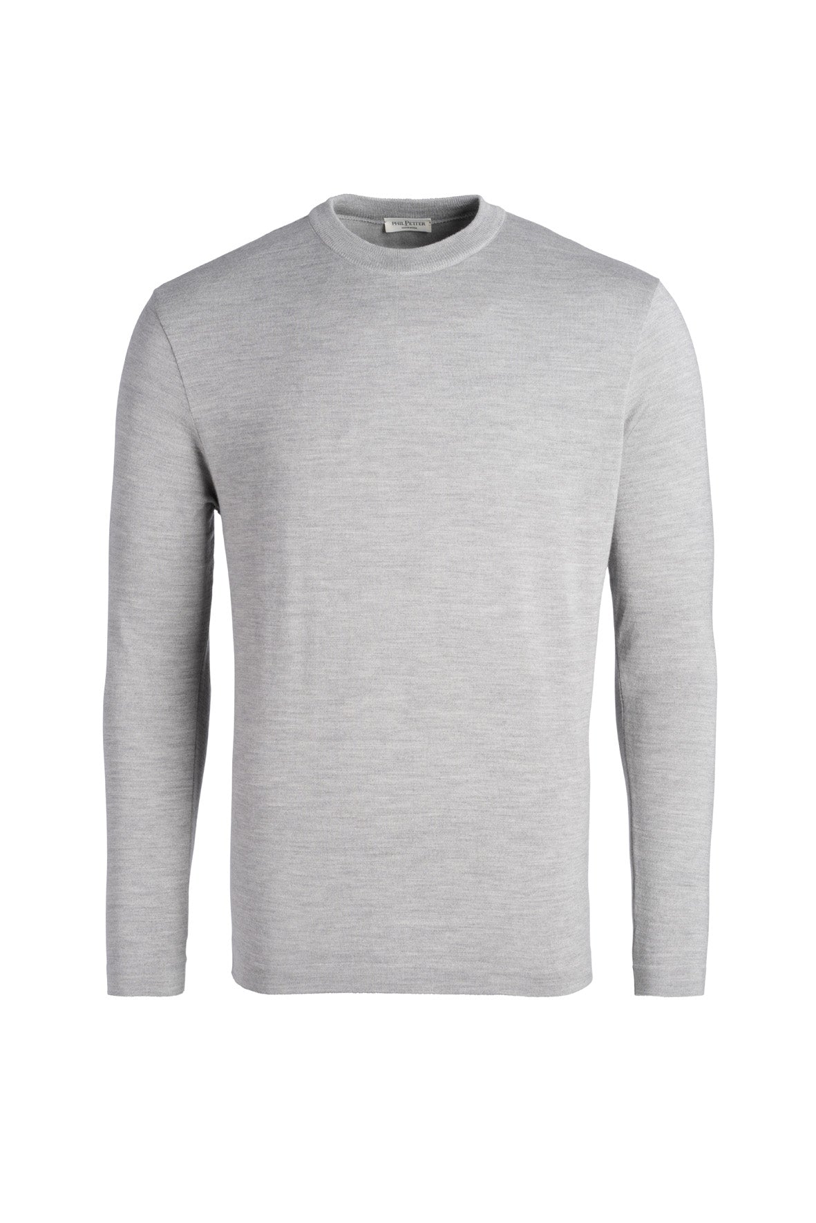 Crew neck sweater made of extra-fine Merino silk, regular fit