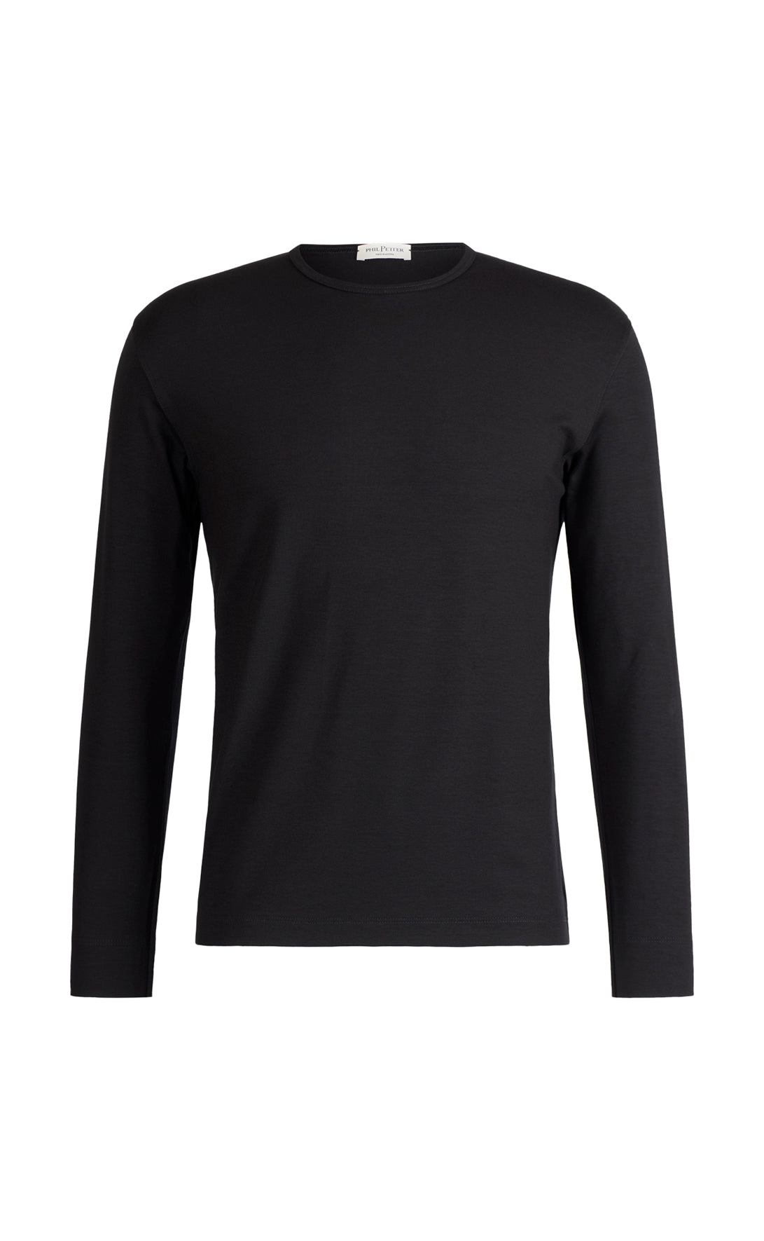 Round neck shirt made of premium jersey, long sleeve, regular fit