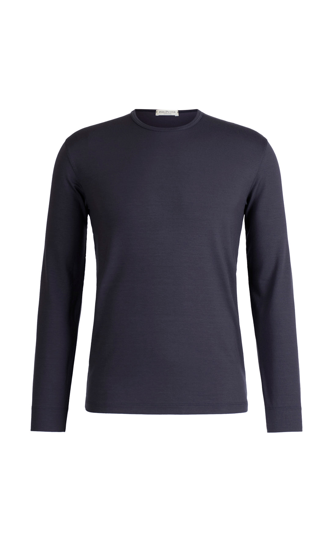 Round neck shirt made of premium jersey, long sleeve, regular fit