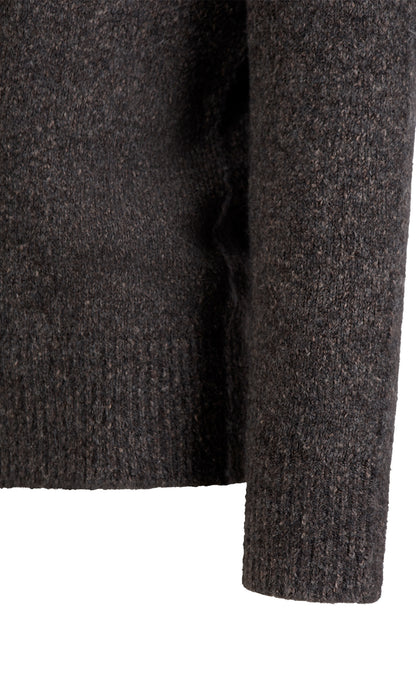 Super soft round neck sweater in tweed look, relaxed fit