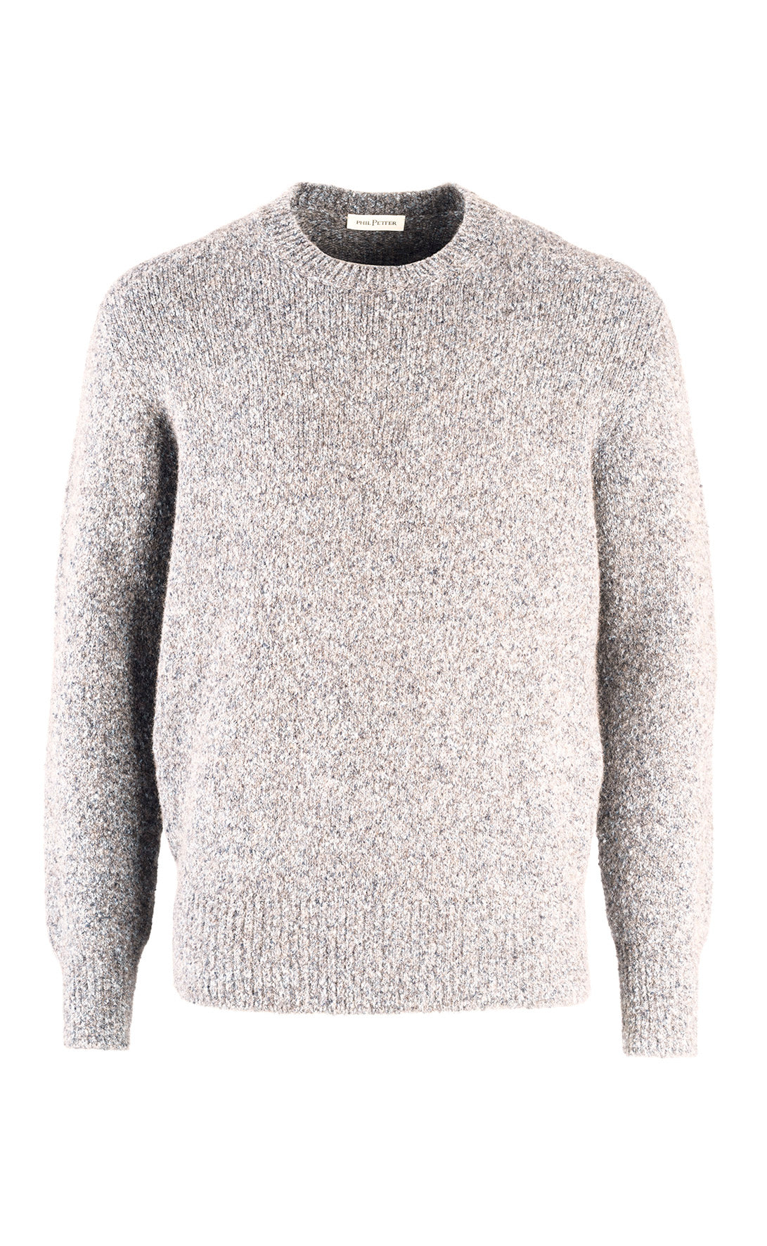 Super soft round neck sweater in tweed look, relaxed fit