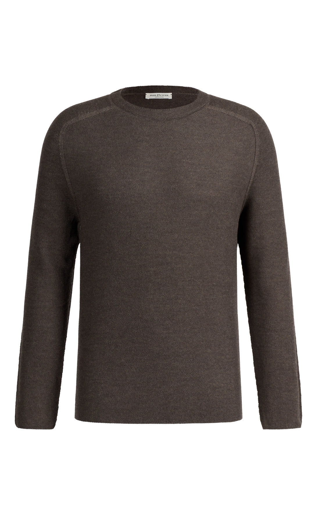 Seamlessly knitted sweater with rice grain structure made of 100% merino wool, regular fit