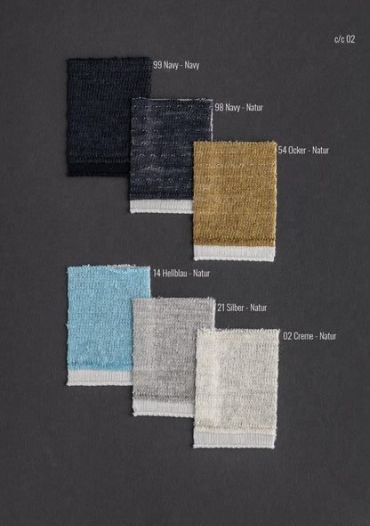 Linen double-face crew neck sweater, relaxed fit