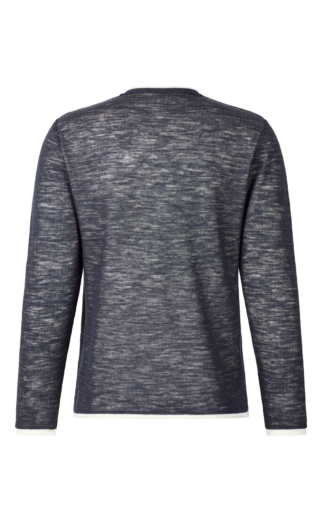 Linen double-face crew neck sweater, relaxed fit
