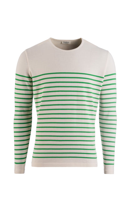 Ringelpullover aus körniger Viskose mit natürlicher Elastizität