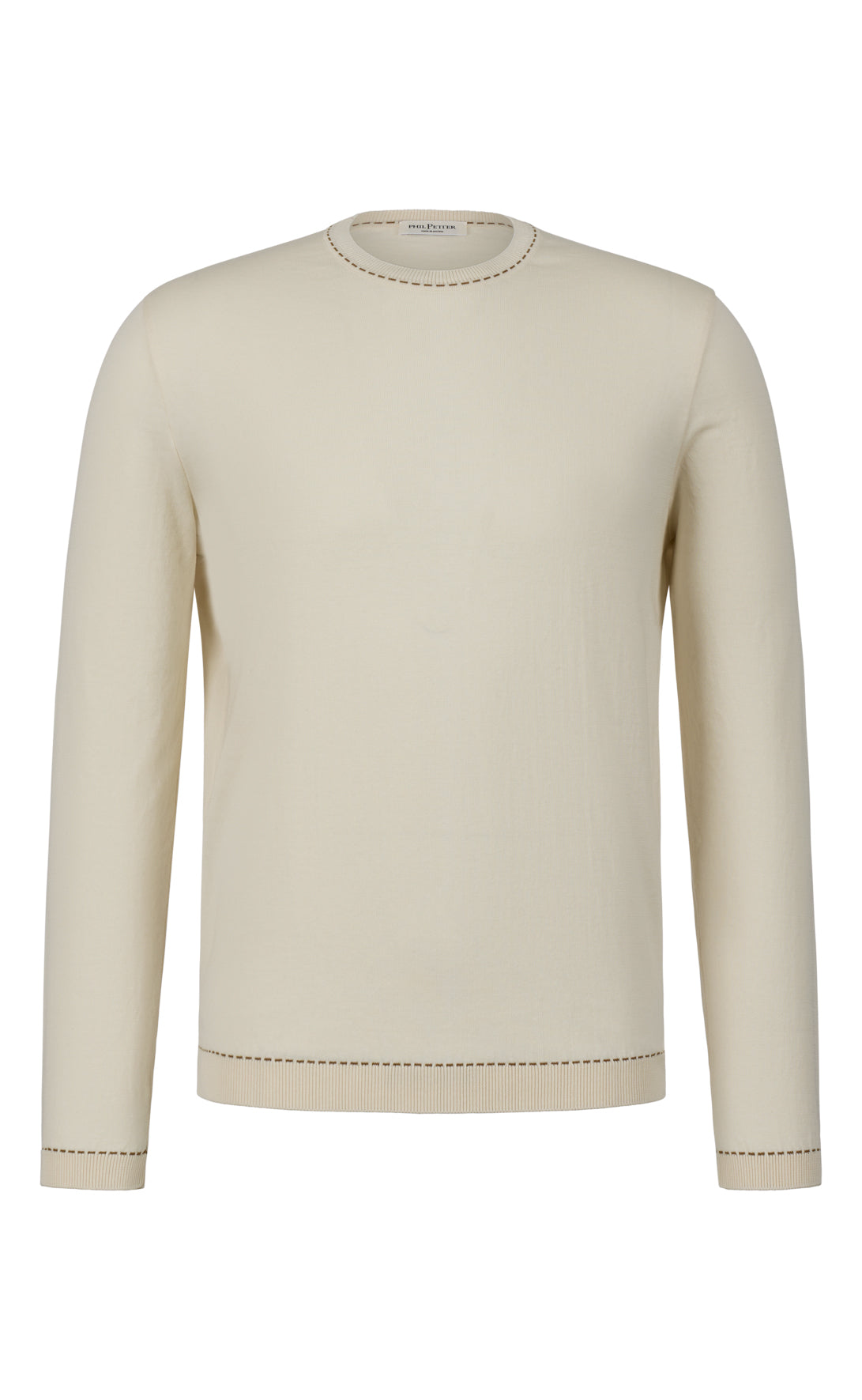 Round-neck sweater in the finest cotton, relaxed fit