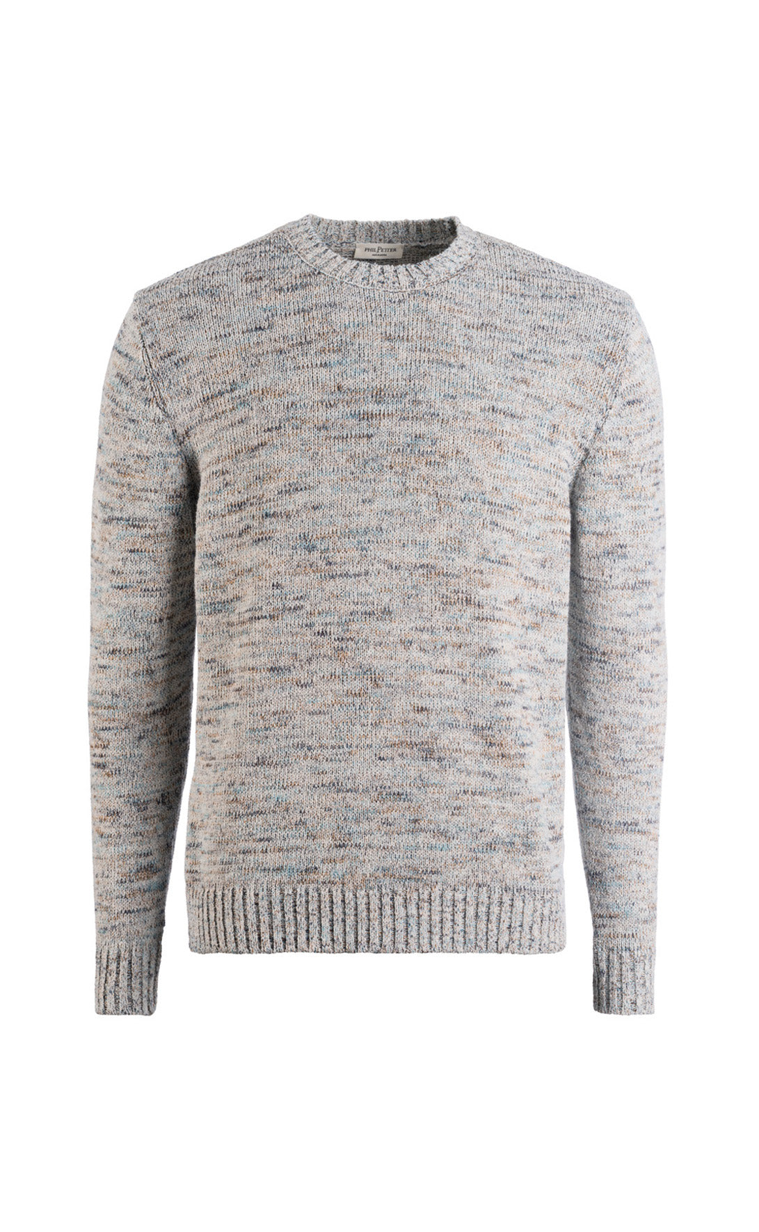 Cotton-linen mouliné jumper, relaxed fit