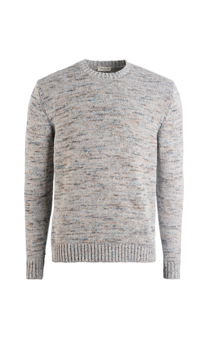 Cotton-linen mouliné jumper, relaxed fit