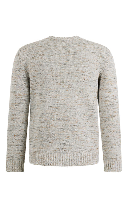 Cotton-linen mouliné jumper, relaxed fit