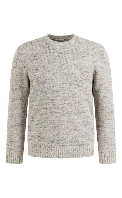Cotton-linen mouliné jumper, relaxed fit