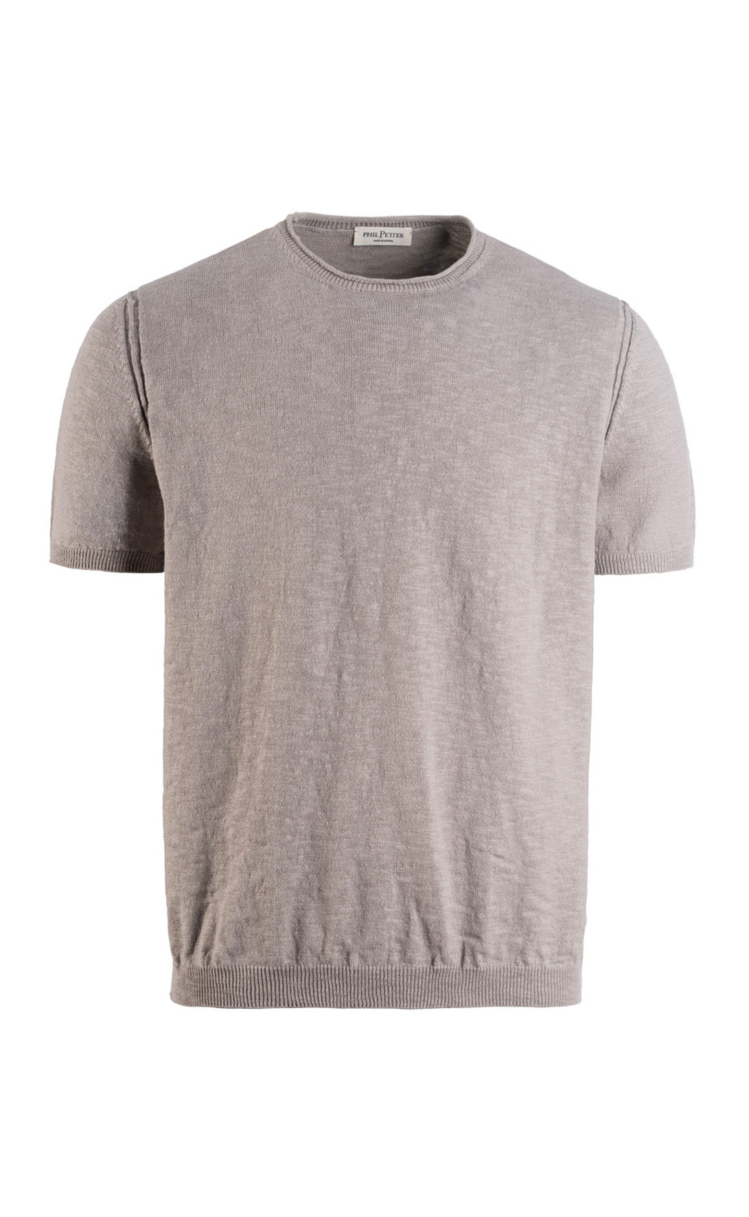 Short-sleeved sweater in soft cotton slub yarn, relaxed fit