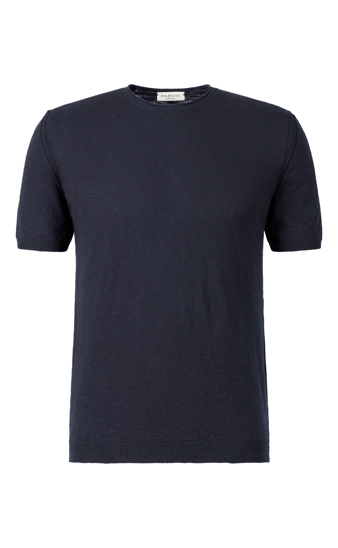 Short-sleeved sweater in soft cotton slub yarn, relaxed fit