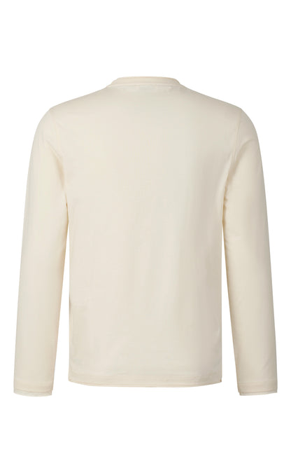 Long-sleeve shirt in the finest Pima cotton jersey, regular fit