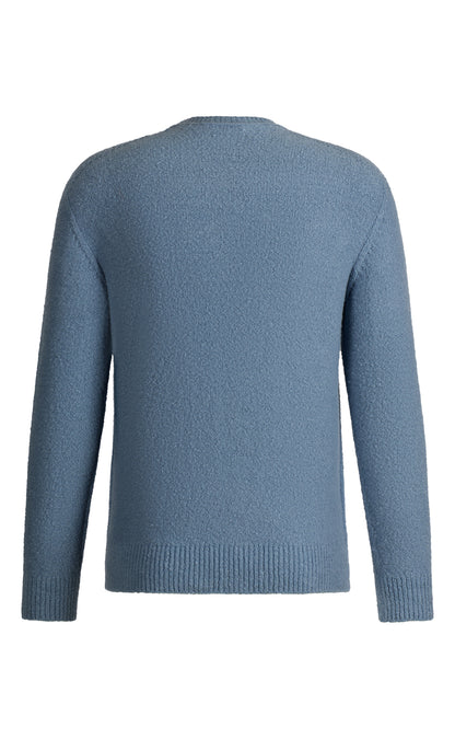 Nahtlos gestrickter Rundhals-Pullover aus hautfreundlicher Winterbaumwolle, relaxed fit