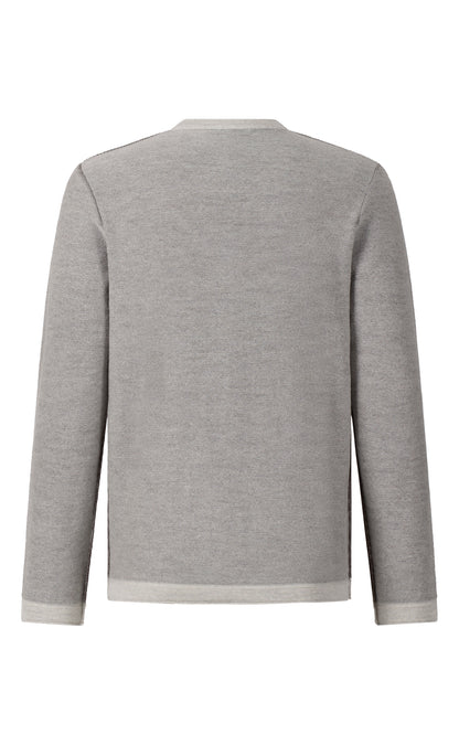 Leichter Doubleface-Pullover: außen Merino-, innen Baumwolle, relxed fit