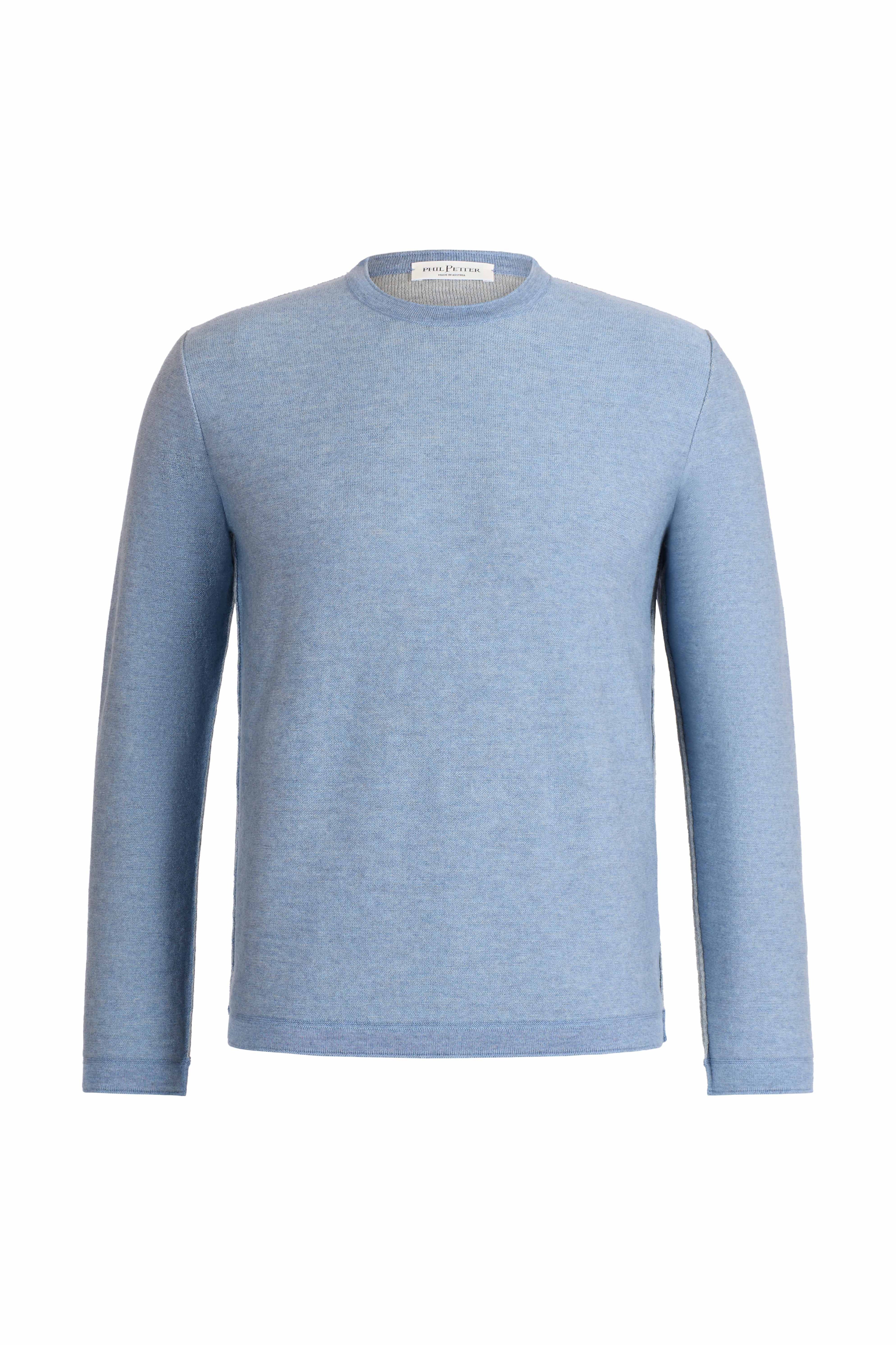 Leichter Doubleface-Pullover: außen Merino-, innen Baumwolle, relxed fit